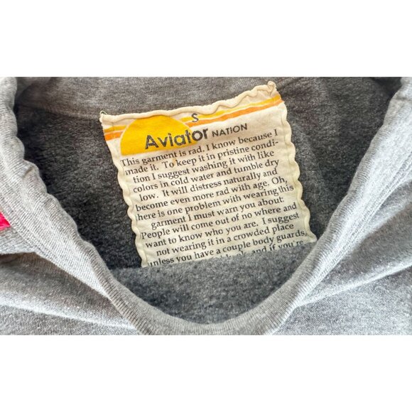 AVIATOR NATION Bolt Embroidered Classic Cropped Crew Neck Top Sz S - Picture 7 of 8